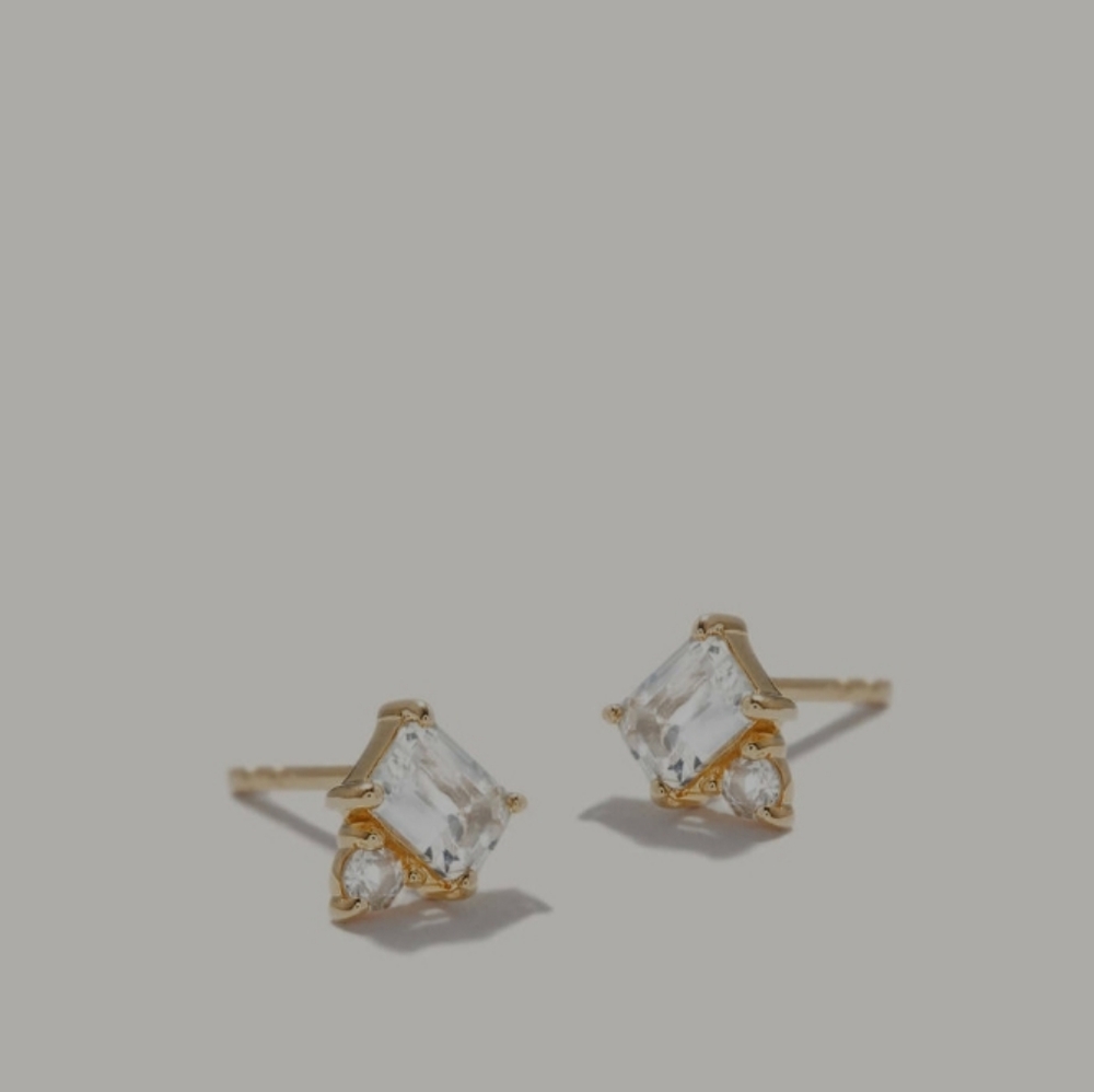 ISO Mejuri White Sapphire Duo studs
